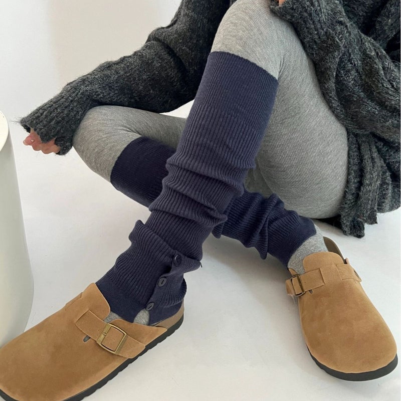 Wool Pile Leg Cover Side Buttons Lazy Socks Angora Red Vintage Y2K Girl Calf Socks Cover - Image 5